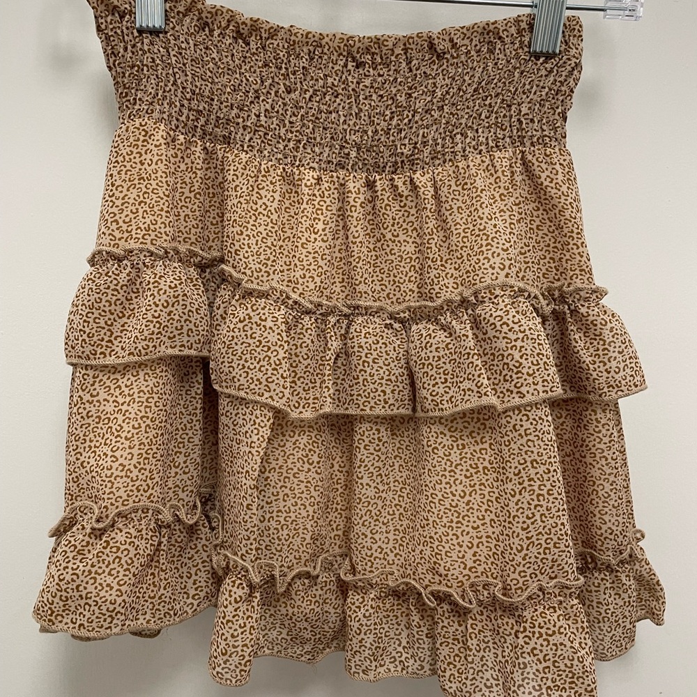 Leopard Print Tiered Skirt